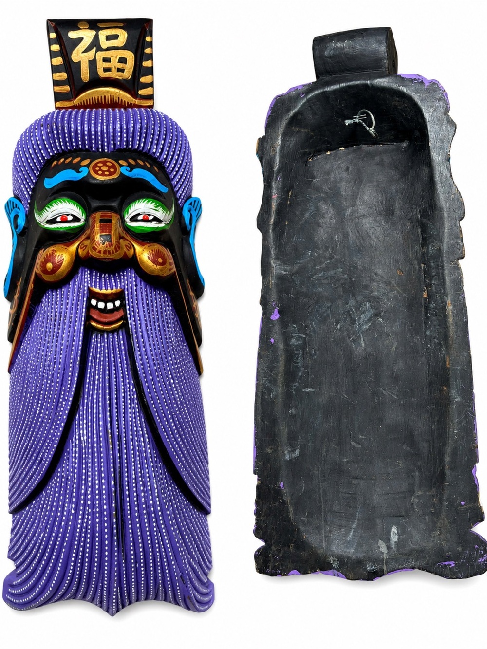 Vintage Chinese opera mask of god of longitivtiy